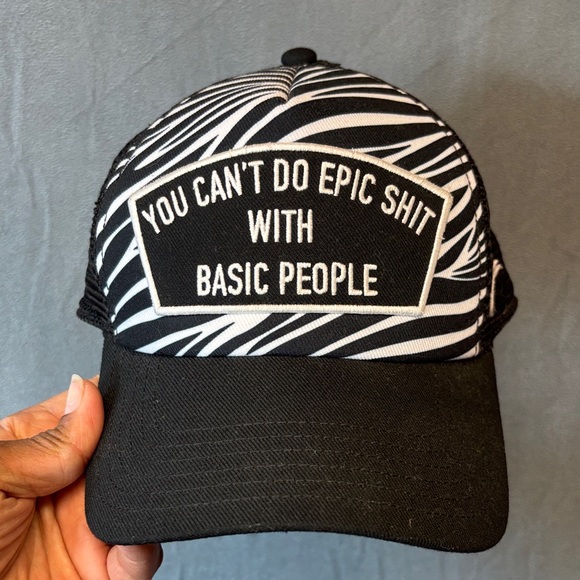Cult of Individuality Black Zebra Print Trucker Hat Snapback Cap Epic Sh*t Basic - Picture 1 of 10